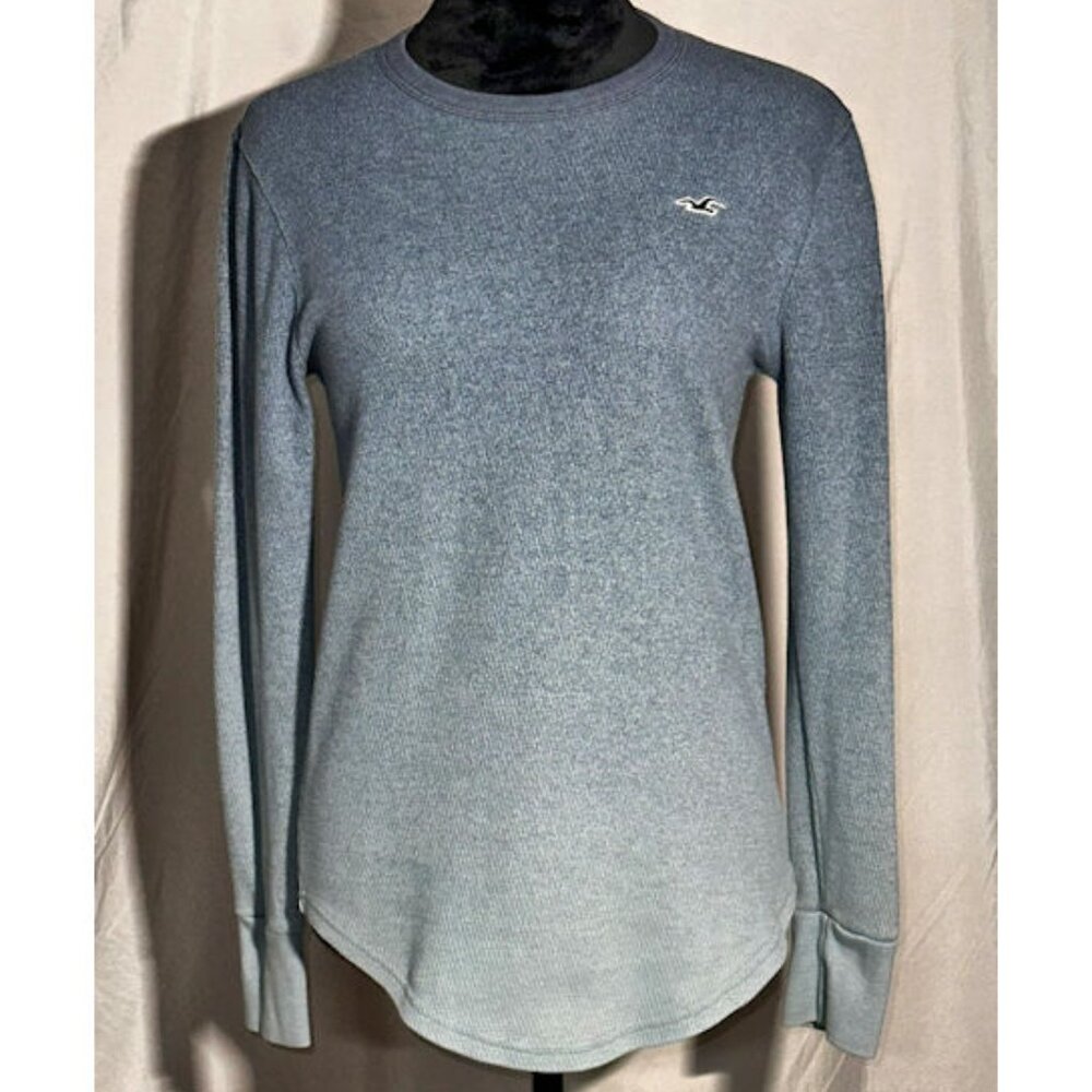 Hollister Blue Ombre Thermal Long Sleeve Shirt, Size XS